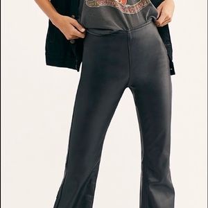 FP-Penny Vegan Leather Flare Pants, Size 29 Short